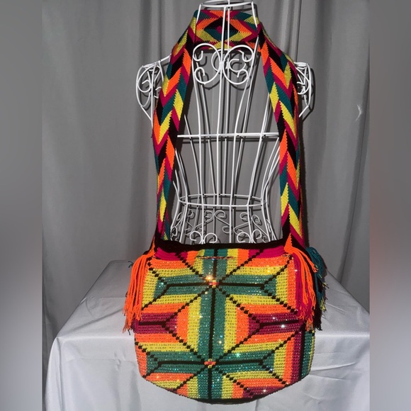 Handmade Bohemian Crossbody Bling Tote - Picture 3 of 5